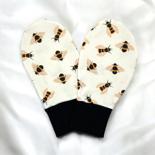 Bumble Bee No Itching Organic Cotton Eczema Mittens/Reduce Allergy Clothing Mitts