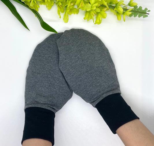 Special Needs Organic Cotton Eczema Mittens/Fingerless Face Protection Mitts for Elderly