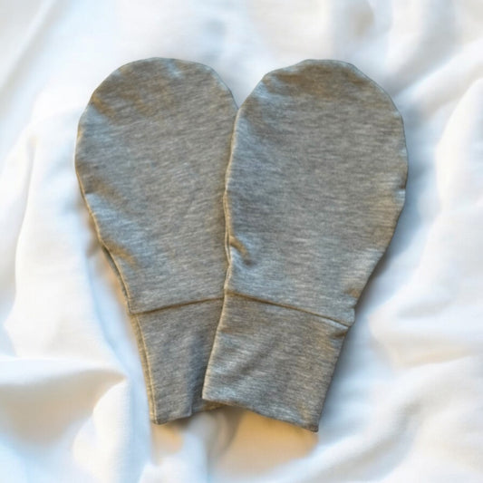 Adults Sleep Mittens /Gray Organic Cotton Eczema Mittens /Special Needs Unisex Mittens