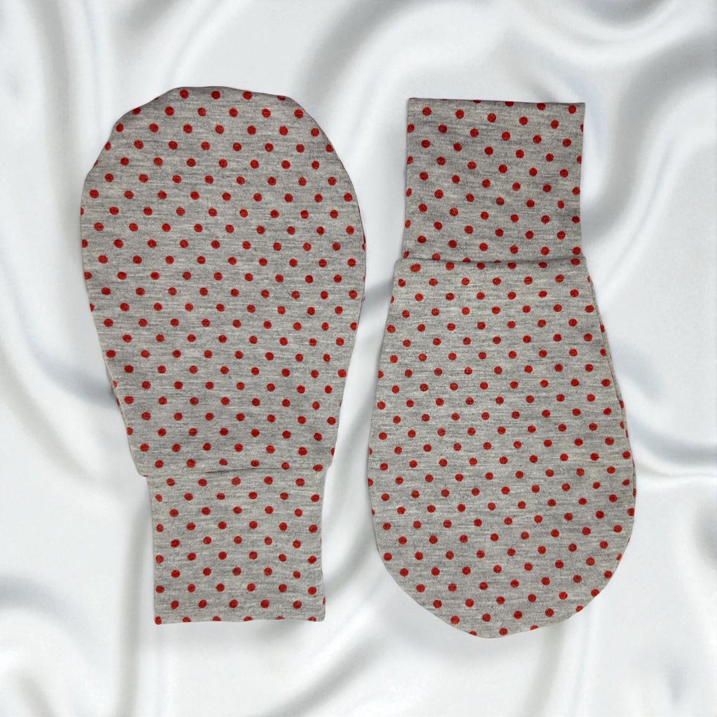 Polka Dot Print Special Care Mittens for Teens and Kids /Organic Cotton Eczema Hand Covers