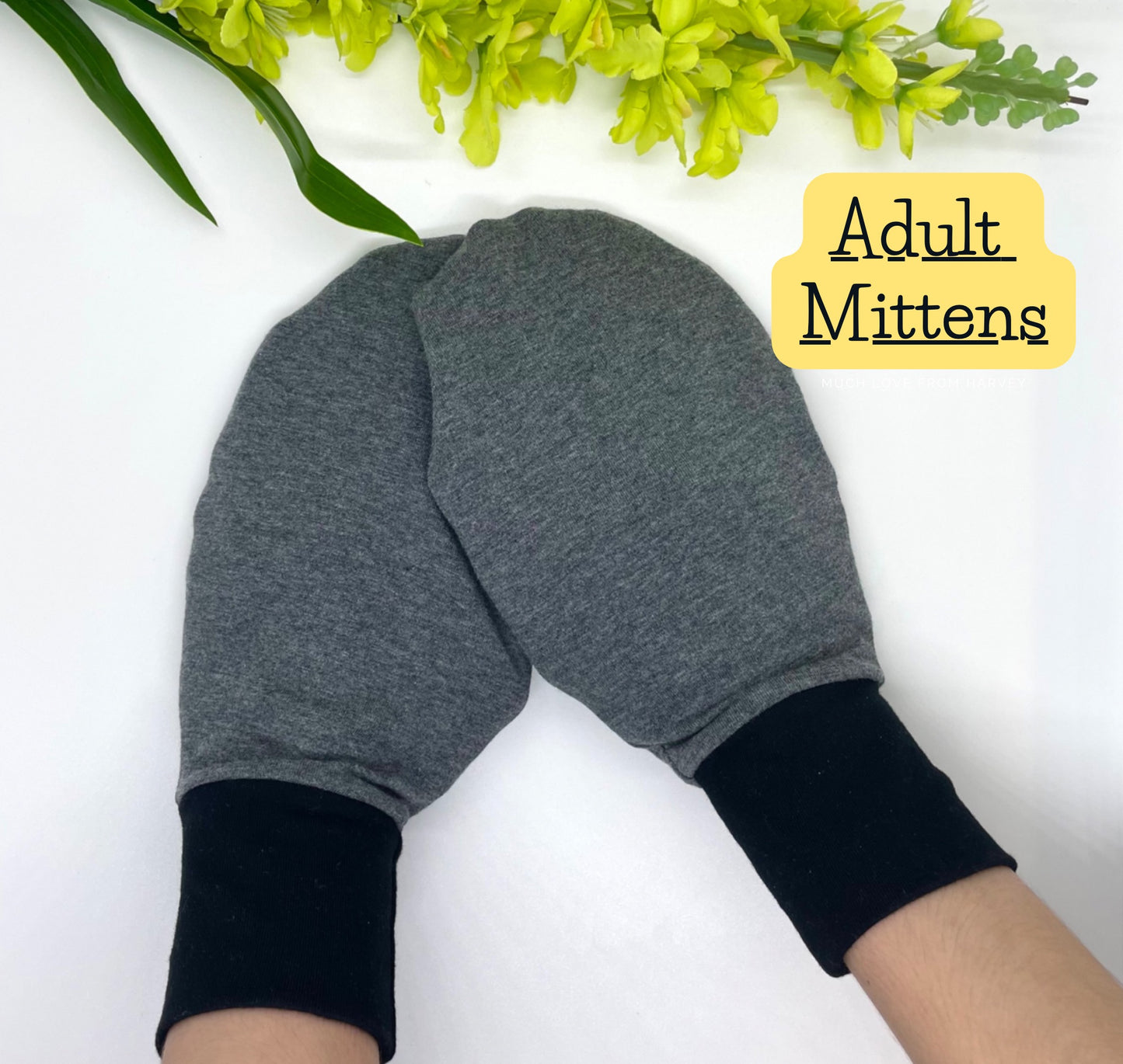 Special Needs Organic Cotton Eczema Mittens/Fingerless Face Protection Mitts for Elderly